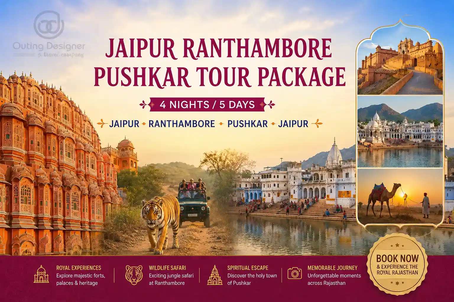 Jaipur Ranthambore Pushkar Tour Package